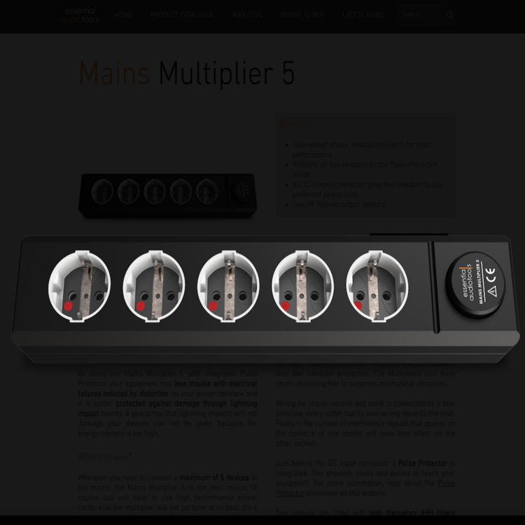 Essential audio tools Mains Multiplier 5 stekkerblok