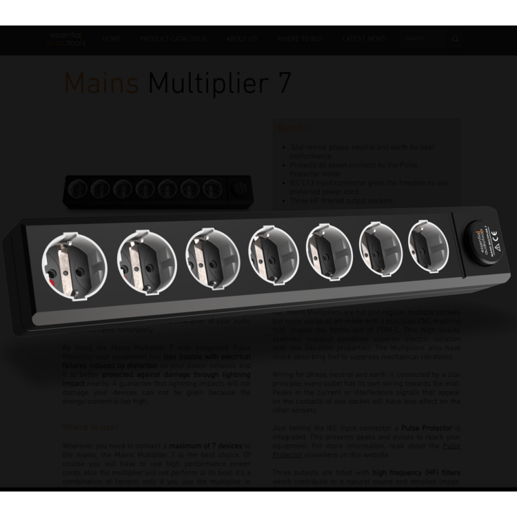 Essential audio tools Mains Multiplier 7 stekkerblok