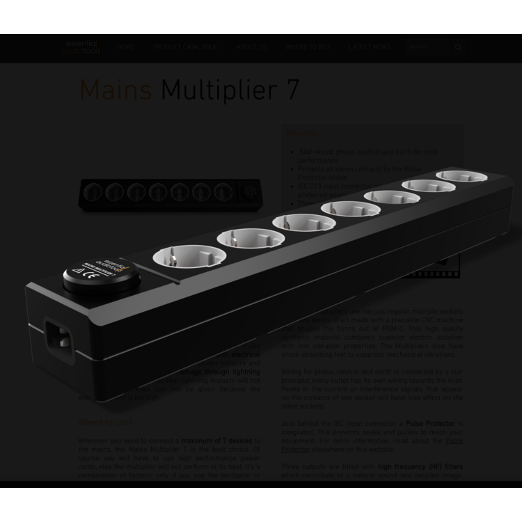 Essential audio tools Mains Multiplier 7 stekkerblok