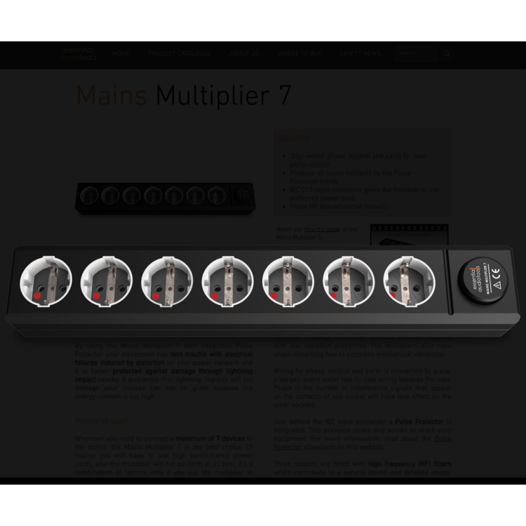 Essential audio tools Mains Multiplier 7 stekkerblok