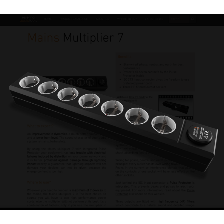 Essential audio tools Mains Multiplier 7 stekkerblok