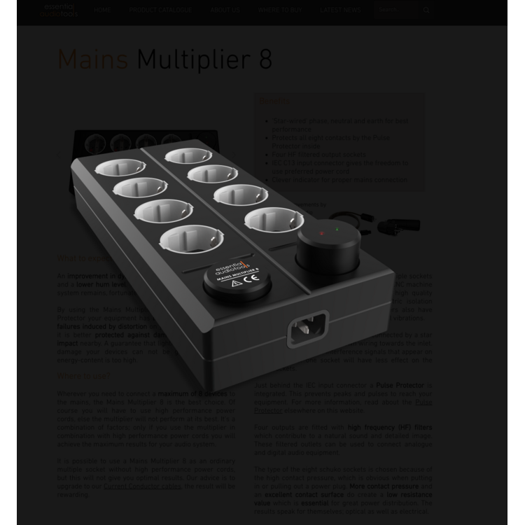 Essential audio tools Mains Multiplier 8 stekkerblok