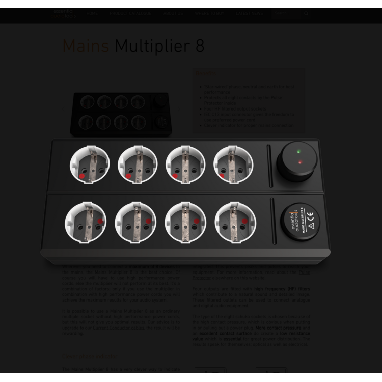 Essential audio tools Mains Multiplier 8 stekkerblok