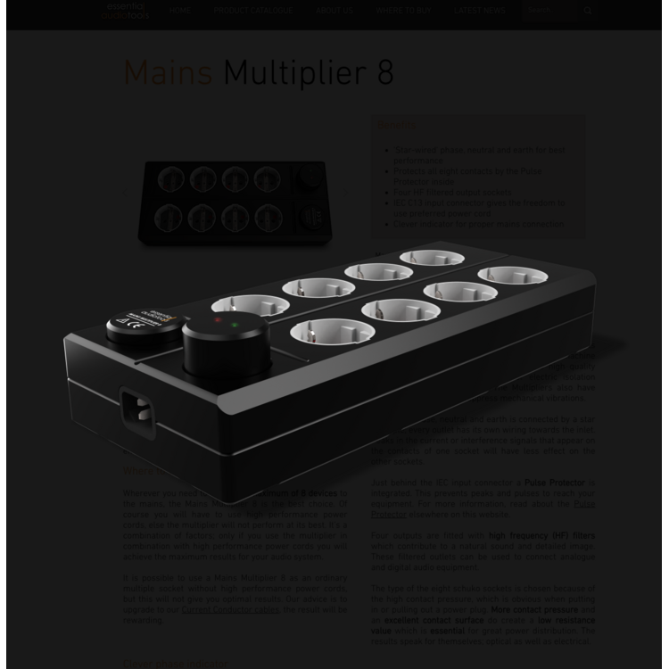 Essential audio tools Mains Multiplier 8 stekkerblok