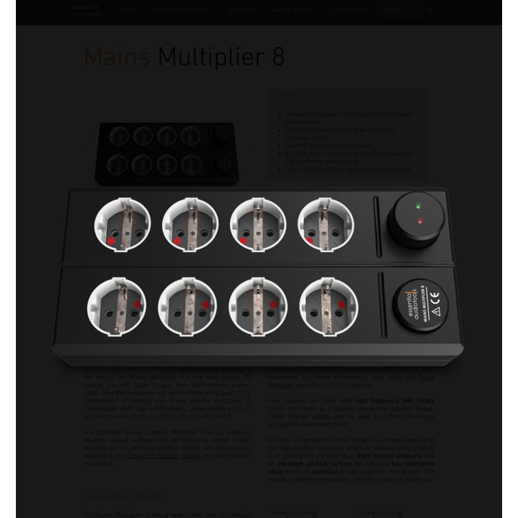 Essential audio tools Mains Multiplier 8 stekkerblok