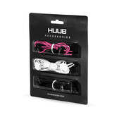 HUUB Lock Laces  3 Paren - Black/White/Pink