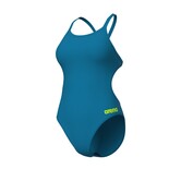Arena W Team Swimsuit Challenge Solid blue-cosmo/artic-lime