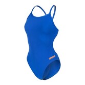 Arena W Team Swimsuit Challenge Solid neon-blue/team-orange