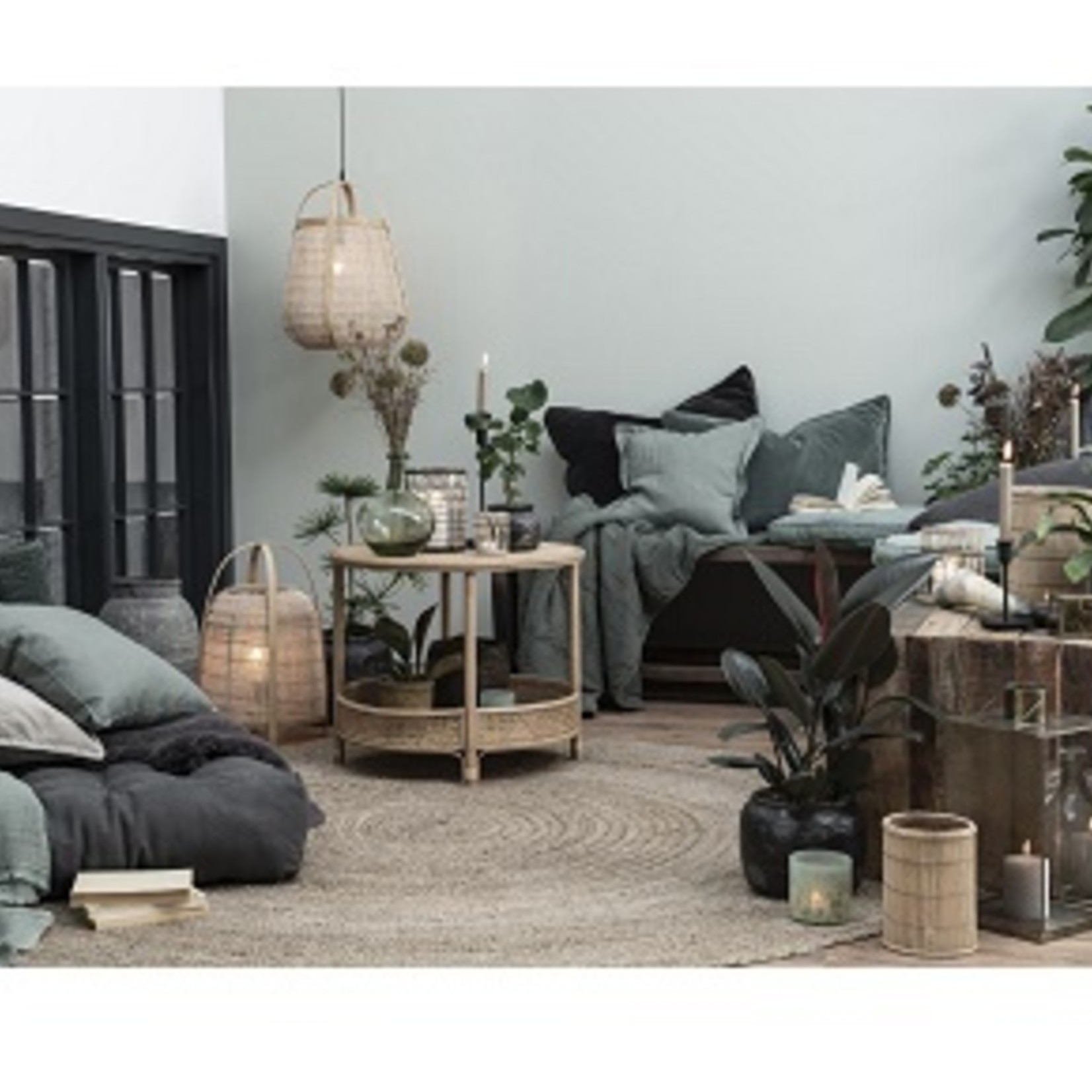 IB Laursen Velvet kussenhoes green mist (72x52cm)