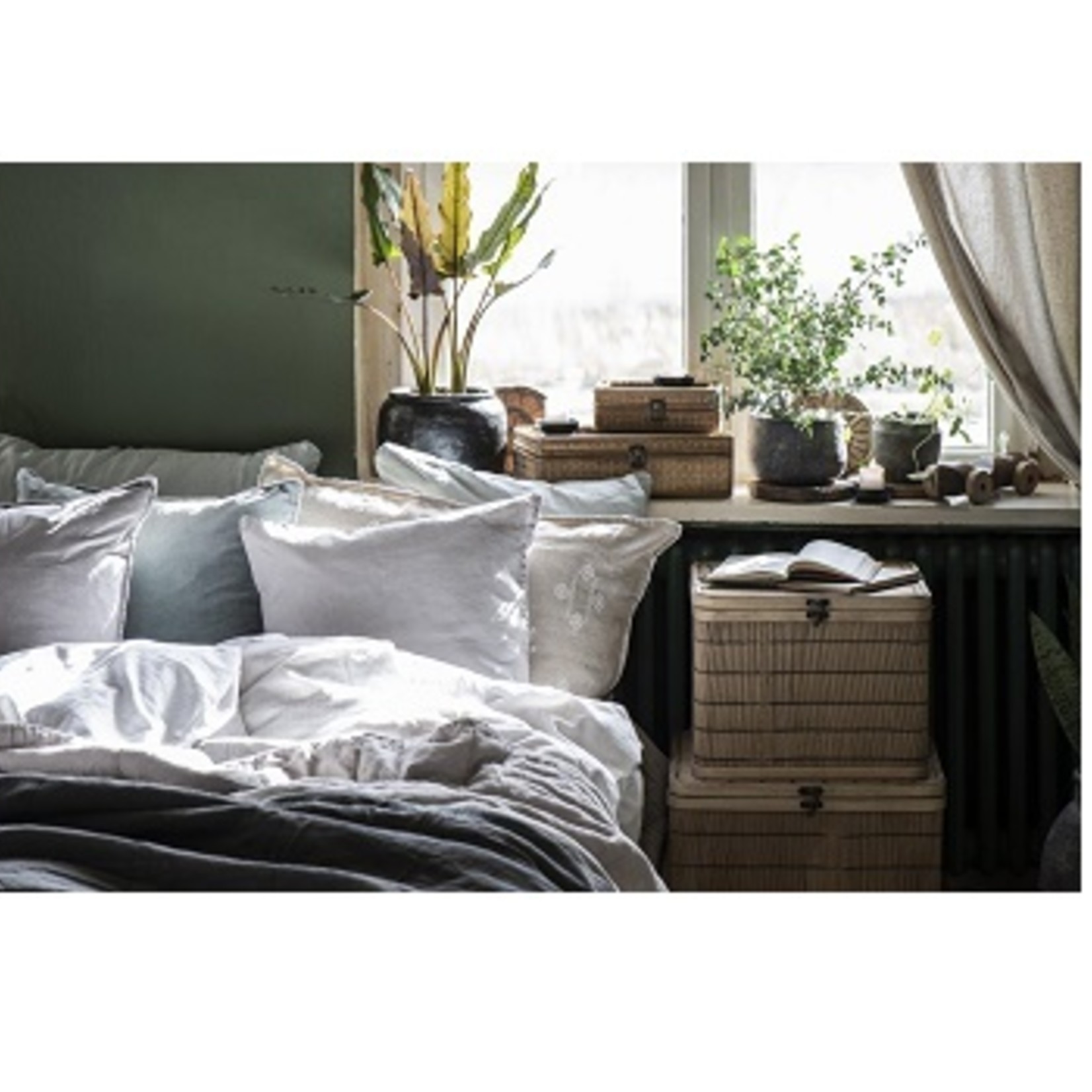 IB Laursen Velvet kussenhoes green mist (52x52cm)