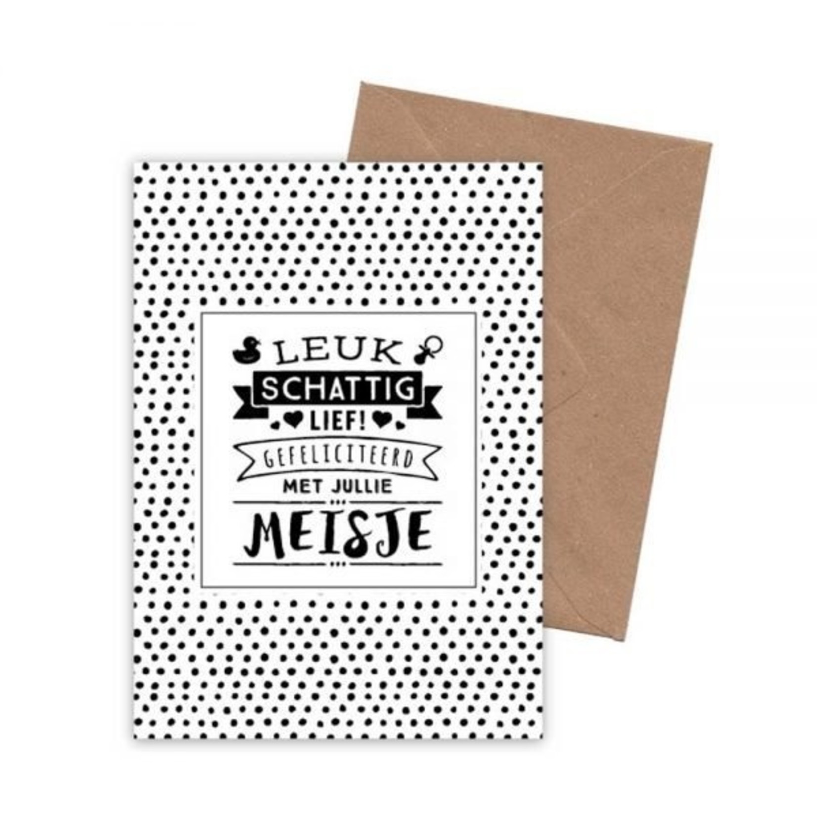 Totale leegverkoop van 100%LEUK Kaart- Meisje geboren