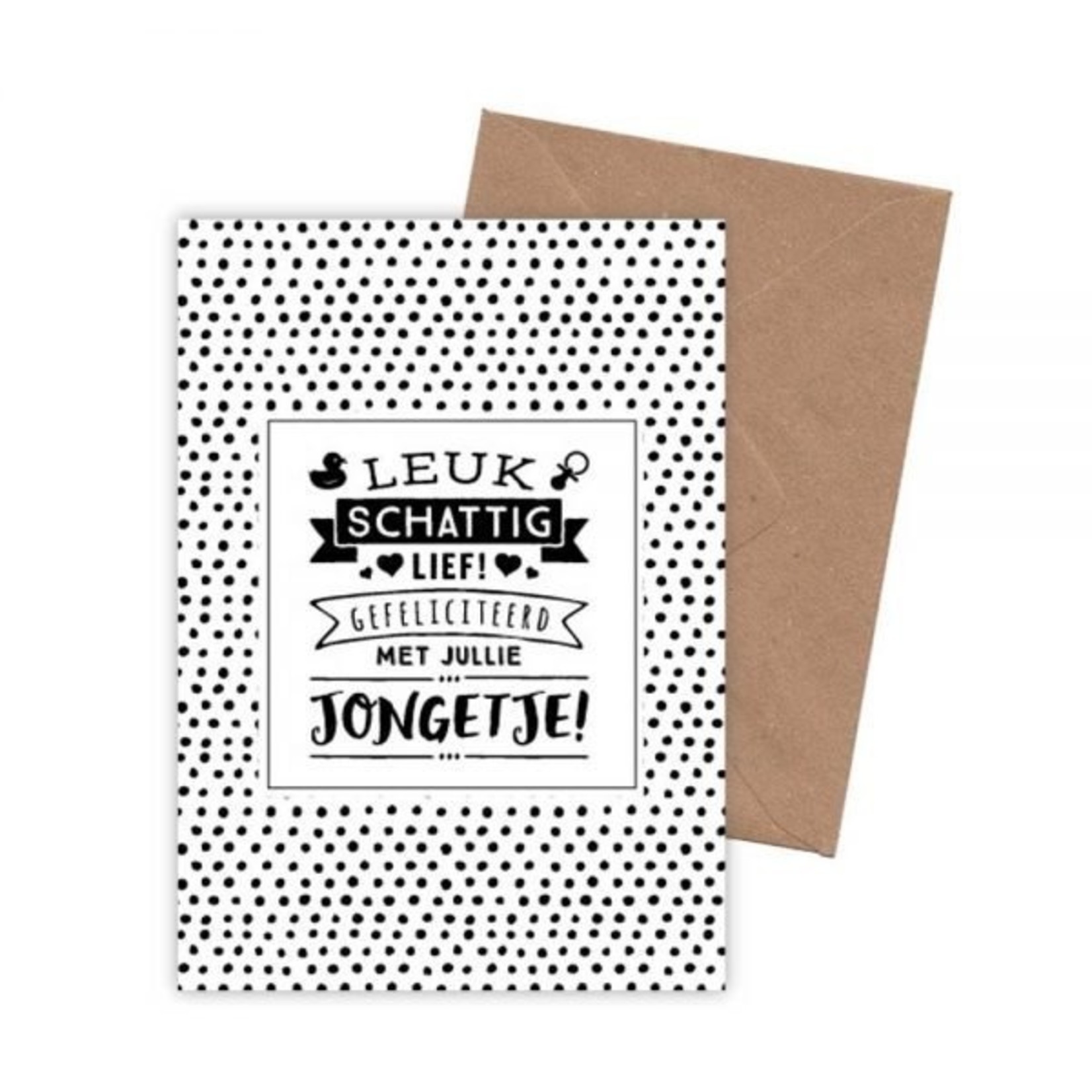 Totale leegverkoop van 100%LEUK Kaart- Jongetje geboren