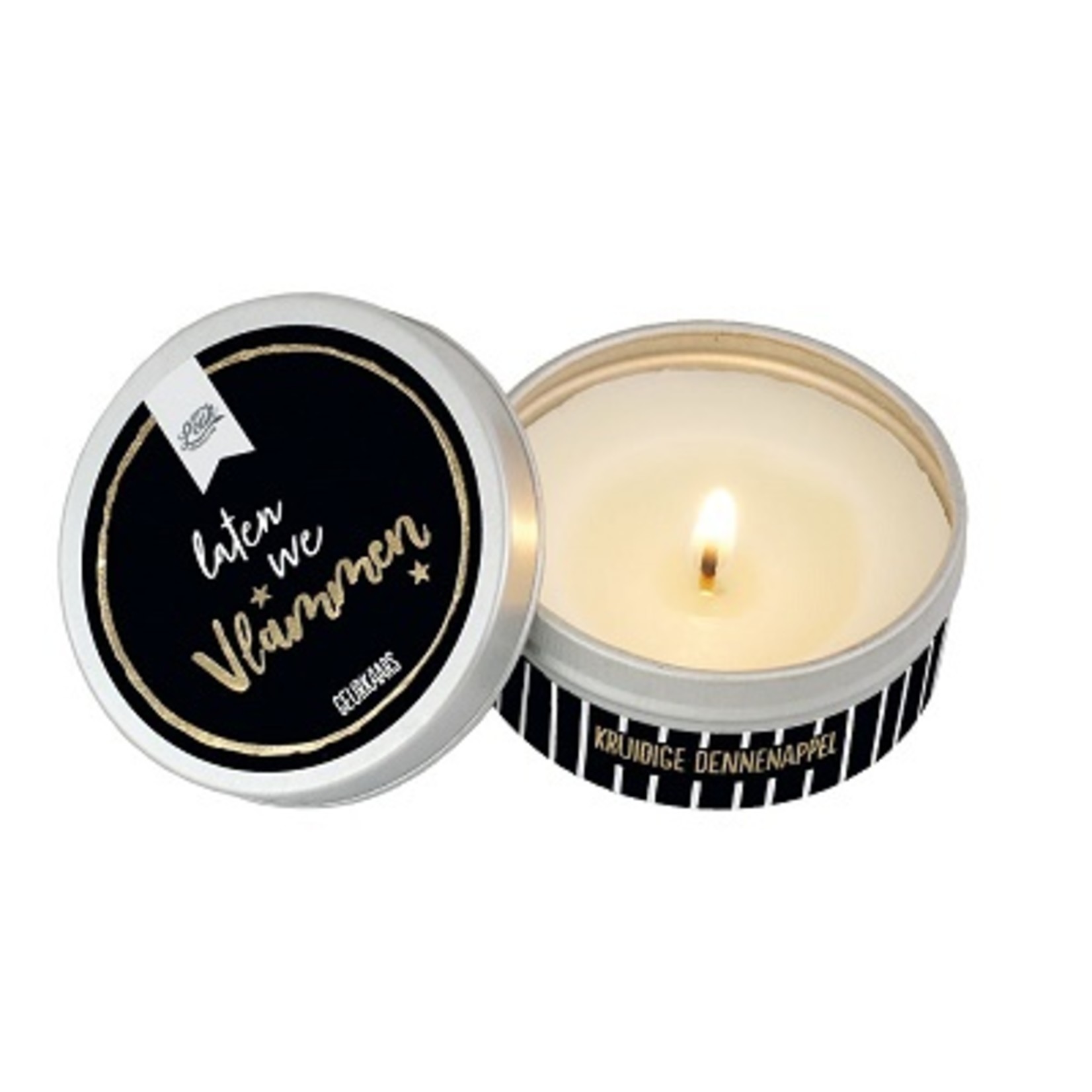 Totale leegverkoop van 100%LEUK Geurkaarsjes in blikje (varianten)