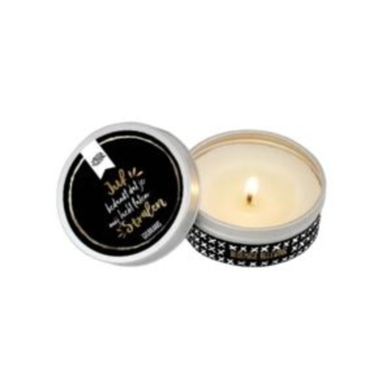 Totale leegverkoop van 100%LEUK Geurkaarsjes in blikje (varianten)