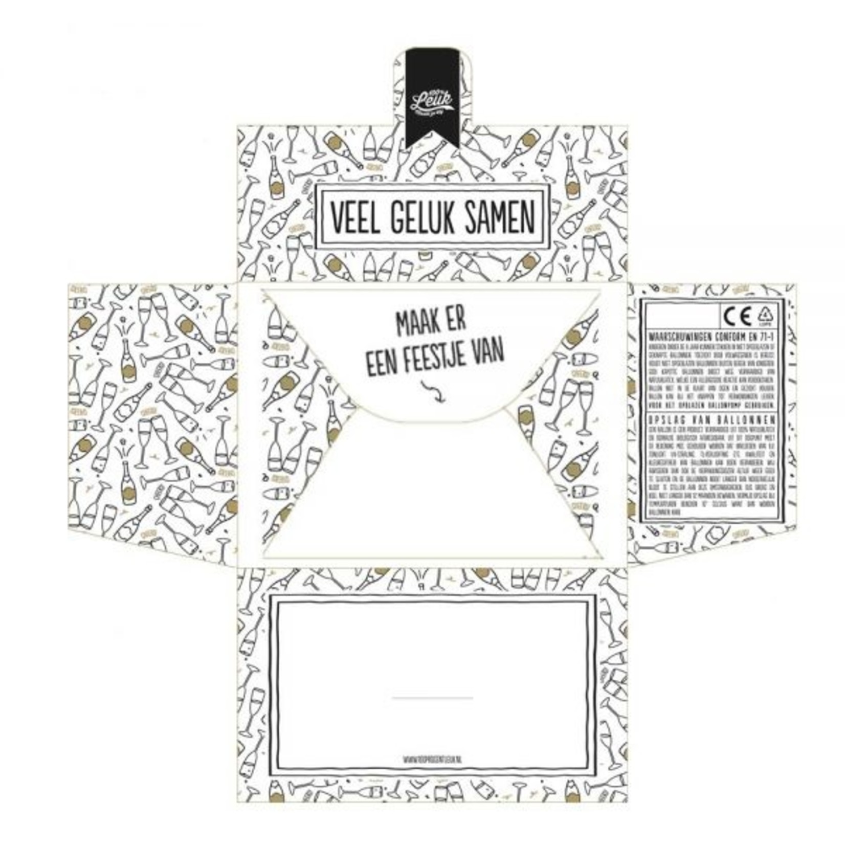 Totale leegverkoop van 100%LEUK Ballonkaarten varianten