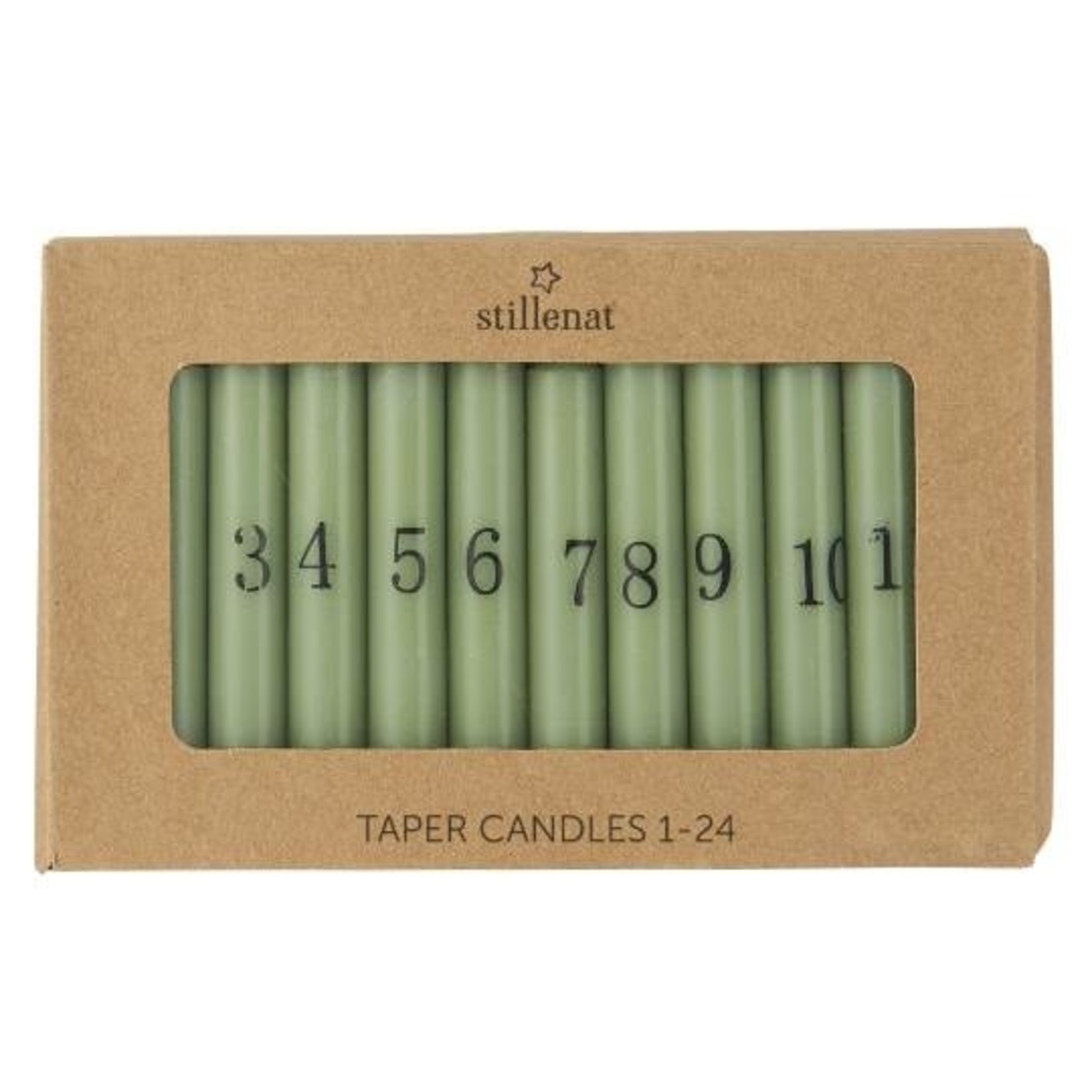 IB Laursen AdventsTaper kaarsjes dusty green