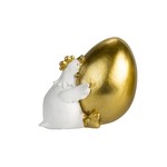 Home Society Decoratie Kip wit met gouden ei - op de buik