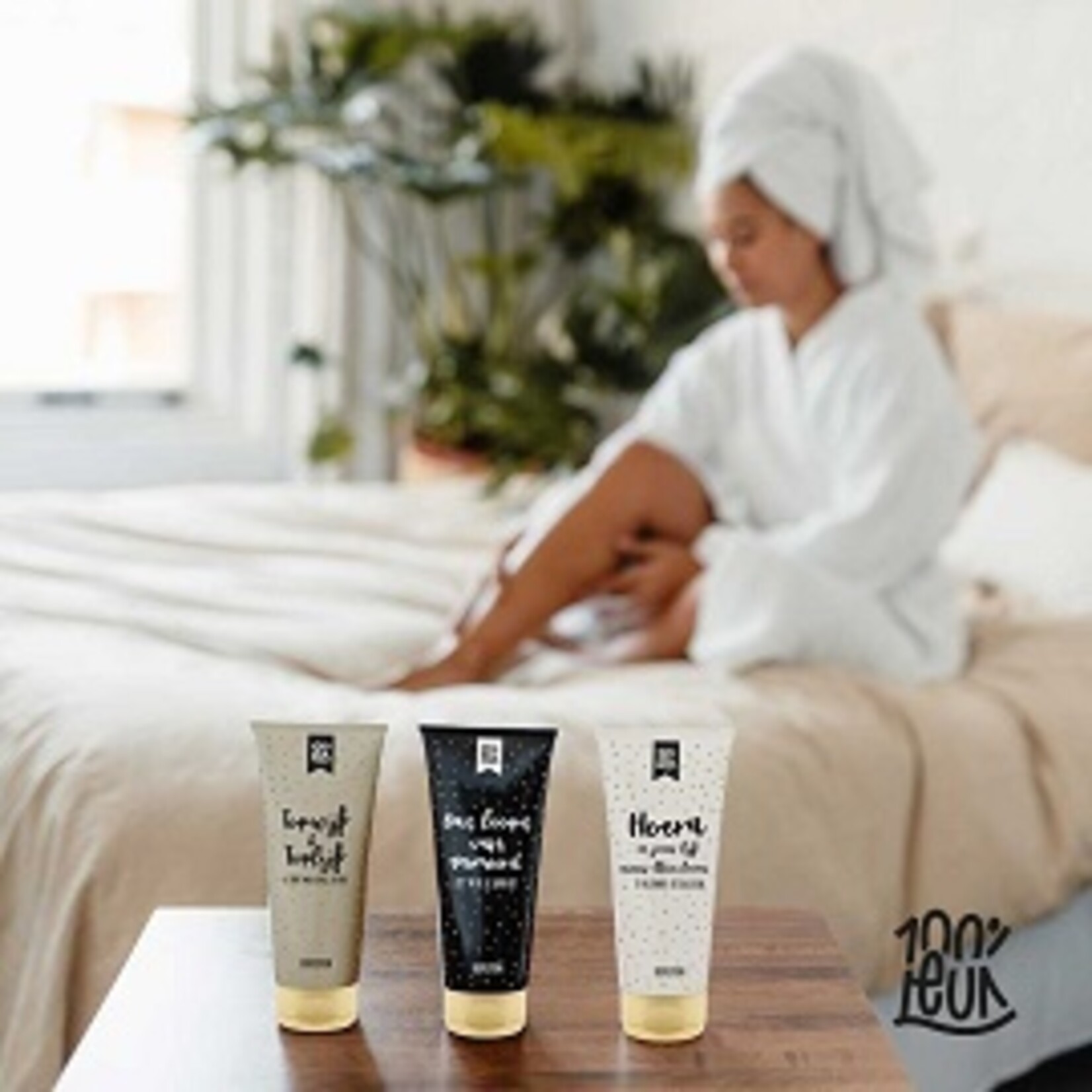 Totale leegverkoop van 100%LEUK Bodylotion 'Dat loop vast gesmeerd'