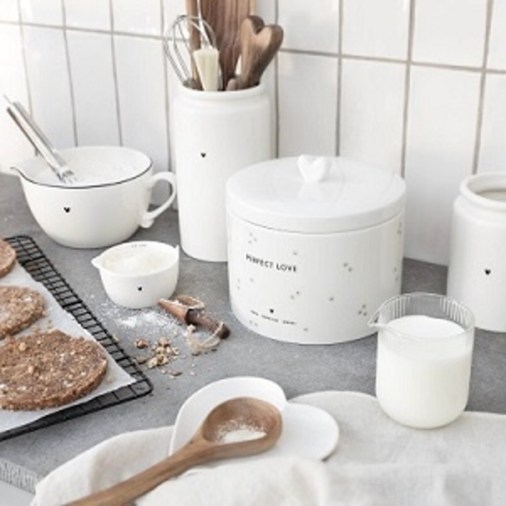 Bastion Collections Voorraadpot wit keramiek