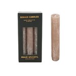 Home Society Korte dinerkaarsjes taupe - set van 6