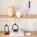 Home Society Korte dinerkaarsjes zand - set van 6