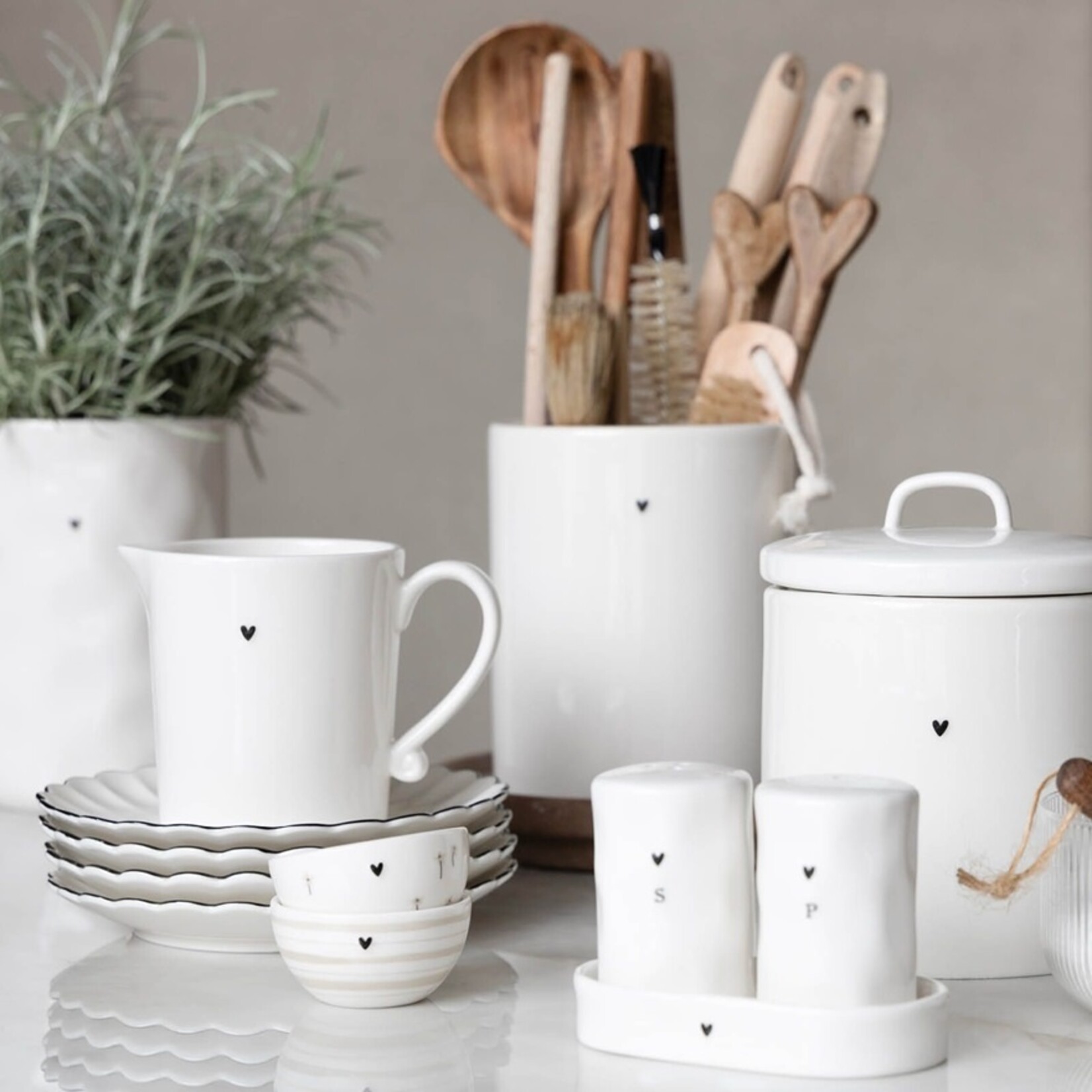 Bastion Collections Jar wit met deksel L
