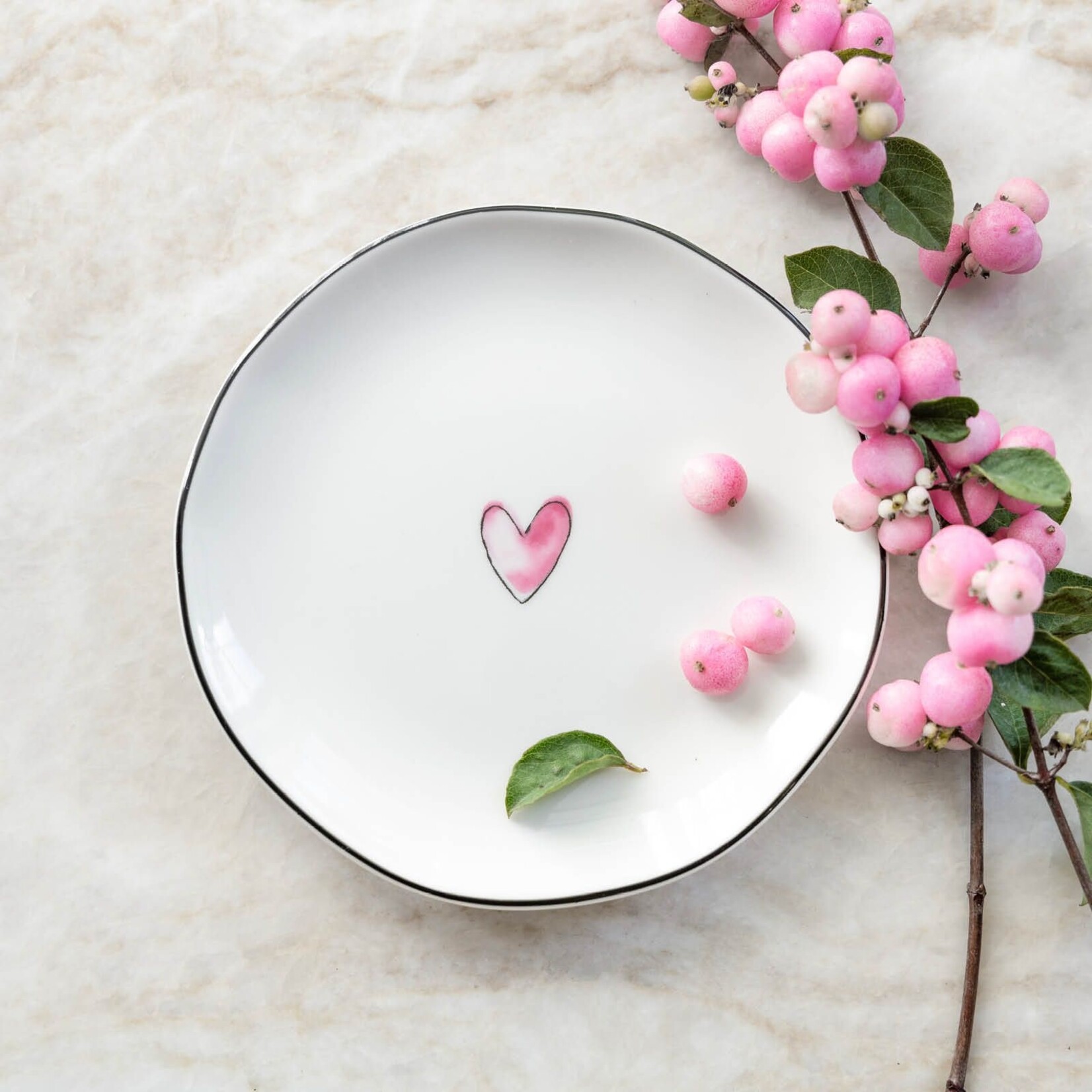 Bastion Collections Side plate roze hart