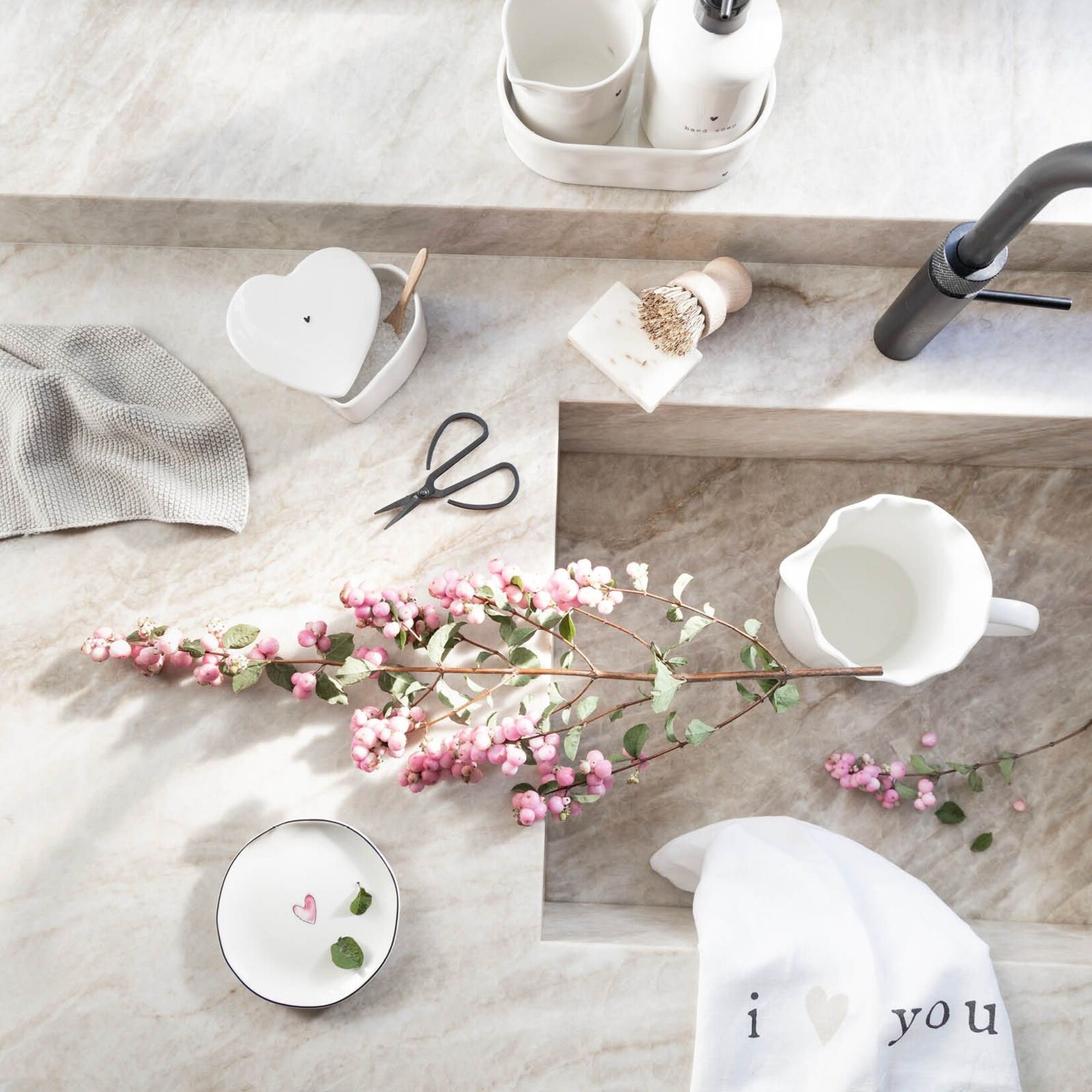 Bastion Collections Side plate roze hart