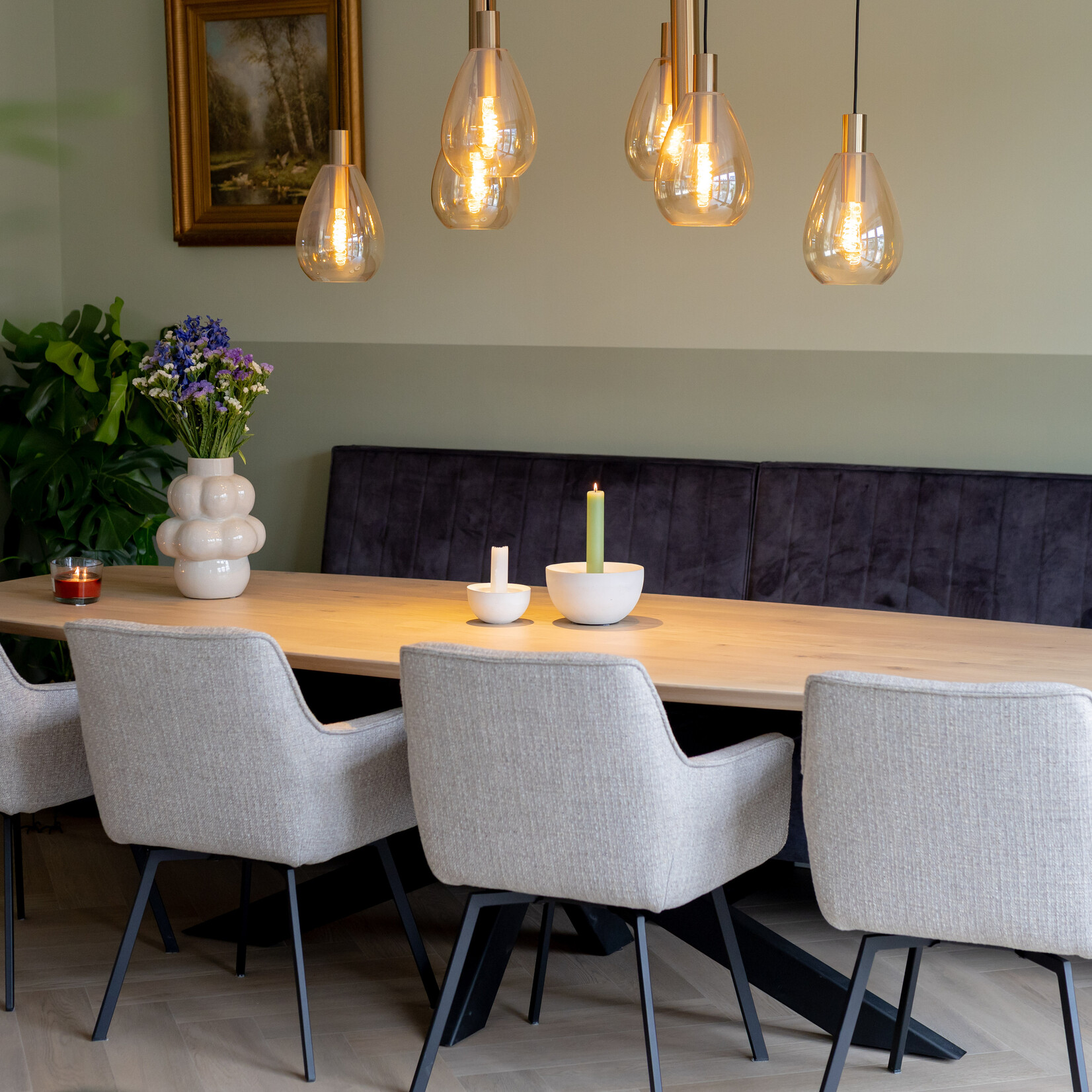 Home Society Kaarsenhouder Stokke beige