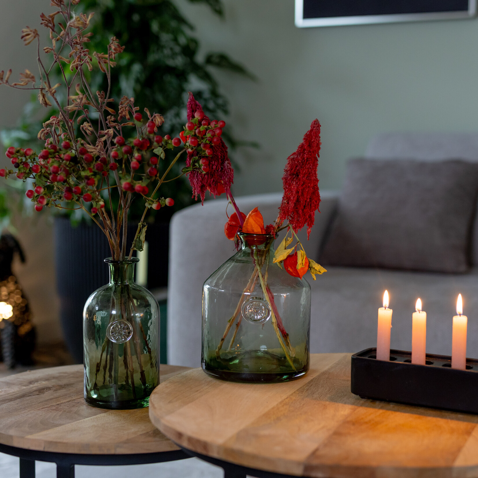 IB Laursen Glazen vaas groen apotheekfles