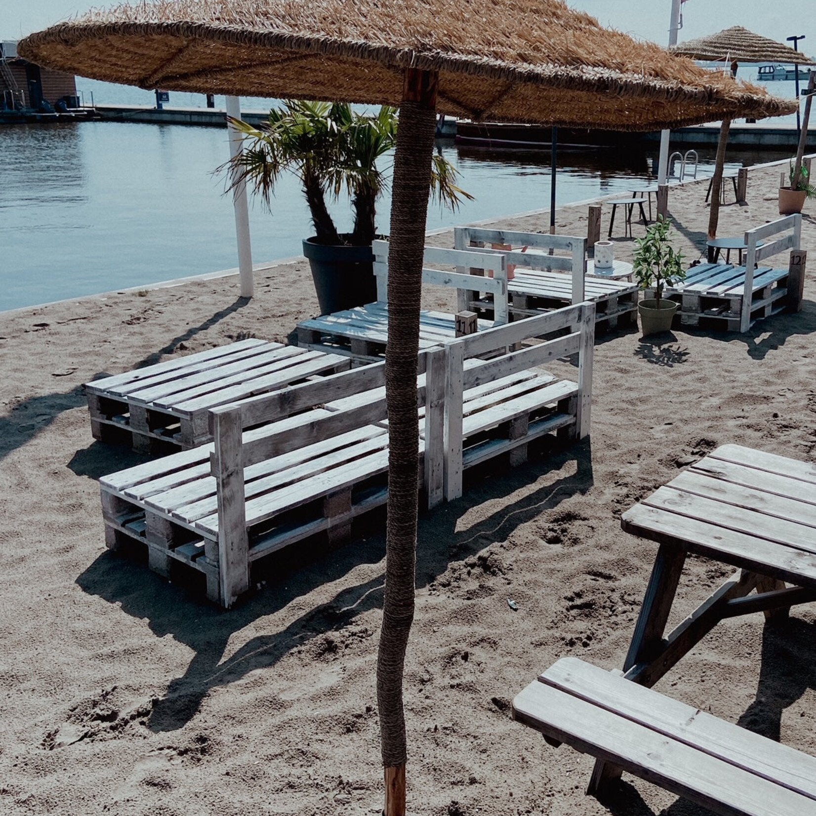 Spartaanse zeegras parasol