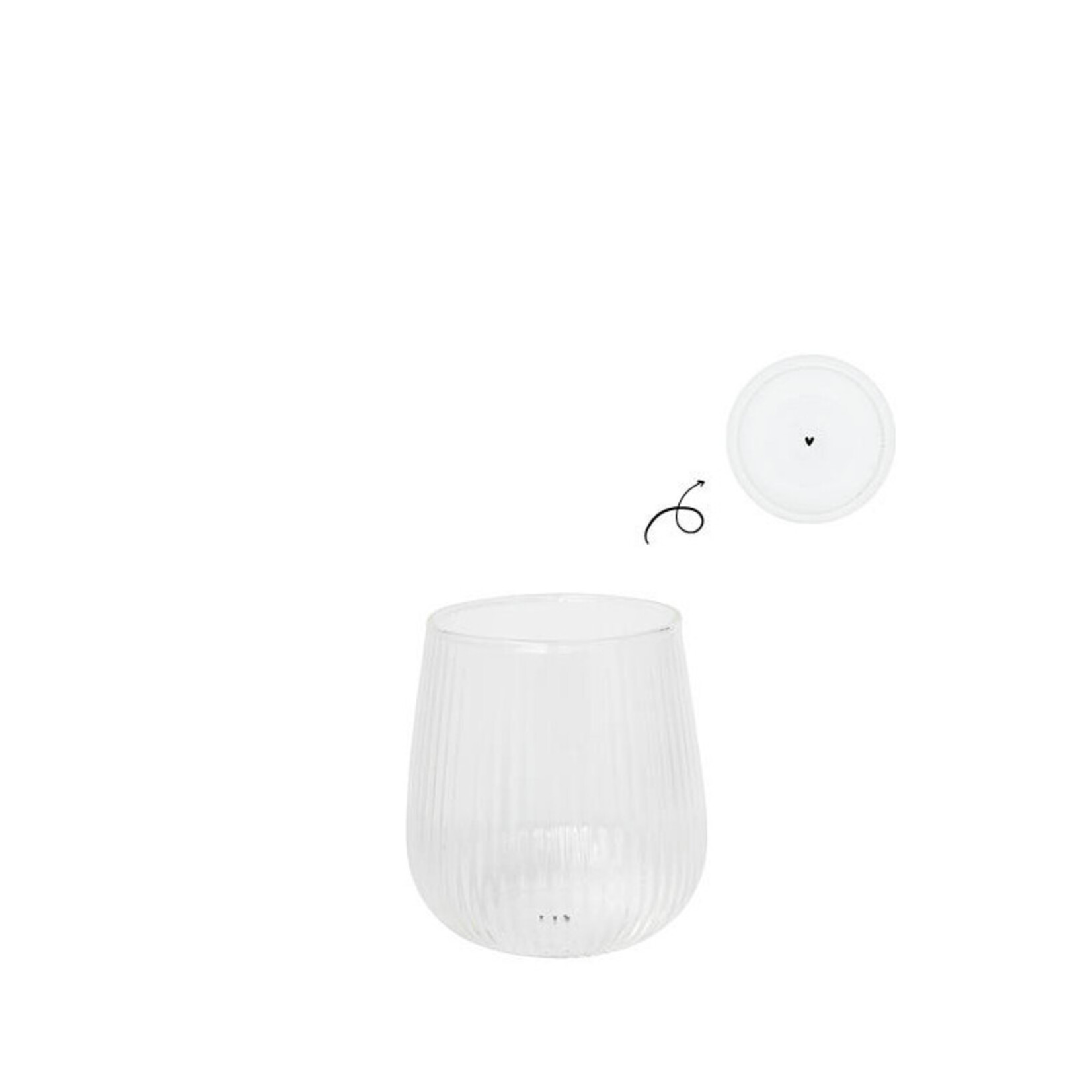 Bastion Collections Waterglas - Geribbeld glas met randje