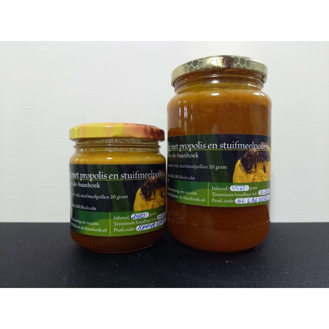 Bloemenhoning met Propolis en stuifmeelkorrels