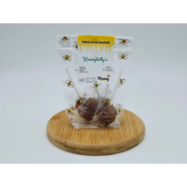 Honinglolly's gemaakt van pure honing