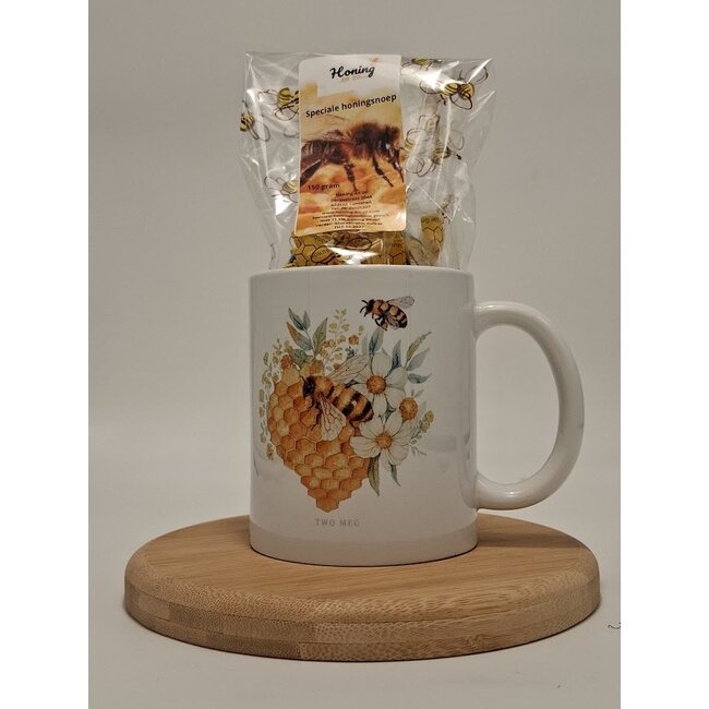 Mok met snoep Bijen