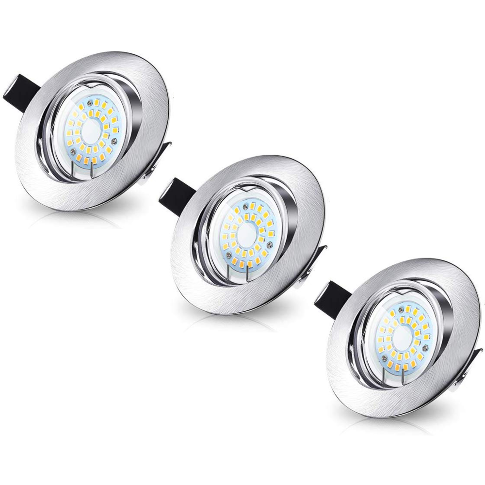LED Inbouwspots Dimbaar Murillo 5W - 3 Pack - RVS look Lightexpert LED Inbouwspots Dimbaar Murillo 5W - 3 Pack - RVS look