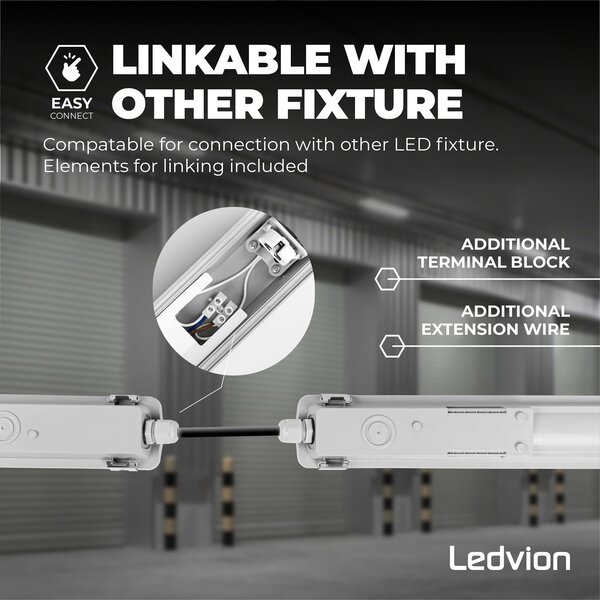 Ledvion LED TL Armatuur 60CM -  7W - 1120 Lumen - 4000K - IP65 - Incl. LED TL