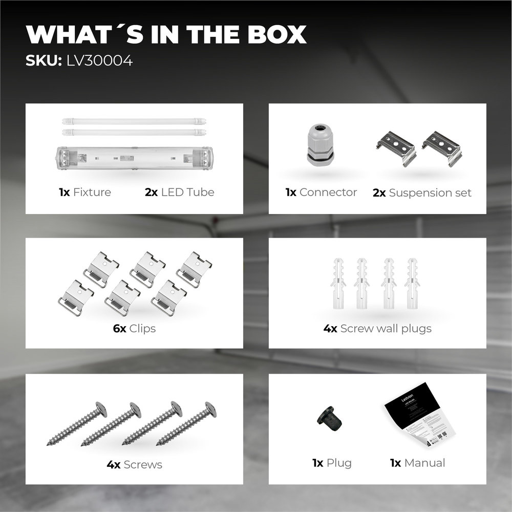 LED TL Armatuur 60CM - 2x7W - 1120 Lumen - 4000K - IP65 - Incl. LED TL Ledvion LED TL Armatuur 60CM - 2x7W - 1120 Lumen - 4000K - IP65 - Incl. LED TL