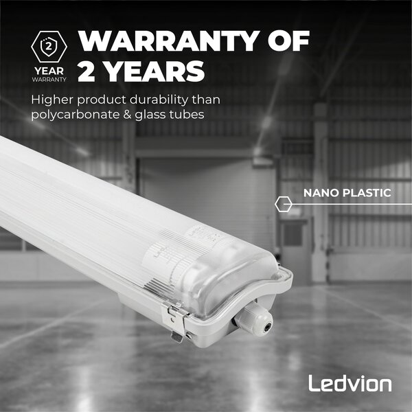 Ledvion LED TL Armatuur 120CM - 24W - 3840 Lumen - 4000K - IP65 - Incl. LED TL