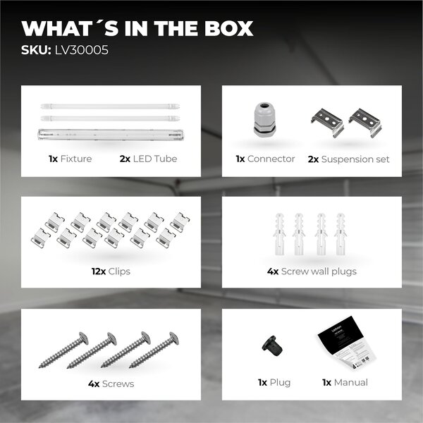 Ledvion LED TL Armatuur 120CM - 24W - 3840 Lumen - 4000K - IP65 - Incl. LED TL