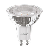 GU10 LED Spot - 4.5W - 2700K - 345 Lumen - Full Glass Ledvion GU10 LED Spot - 4.5W - 2700K - 345 Lumen - Full Glass