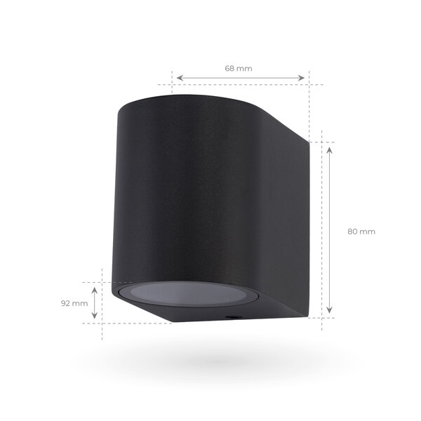 Ledvion Wandlamp buiten - Sacramento - Zwart - GU10 Fitting