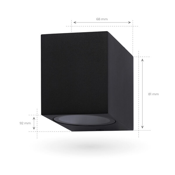 Ledvion Wandlamp buiten - San Diego zwart - GU10 Fitting