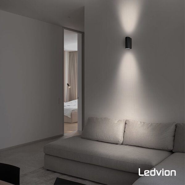 Ledvion Wandlamp buiten - Santa Barbara zwart - GU10 fitting