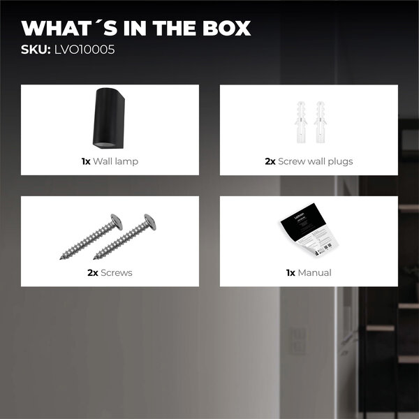 Ledvion Wandlamp buiten - Santa Barbara zwart - GU10 fitting