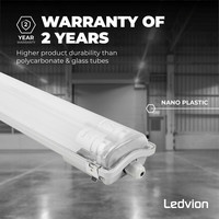 LED TL Armatuur 120CM - 24W - 3840 Lumen - 160lm/W - 6500K - IP65 - Incl. LED TL Ledvion LED TL Armatuur 120CM - 24W - 3840 Lumen - 160lm/W - 6500K - IP65 - Incl. LED TL