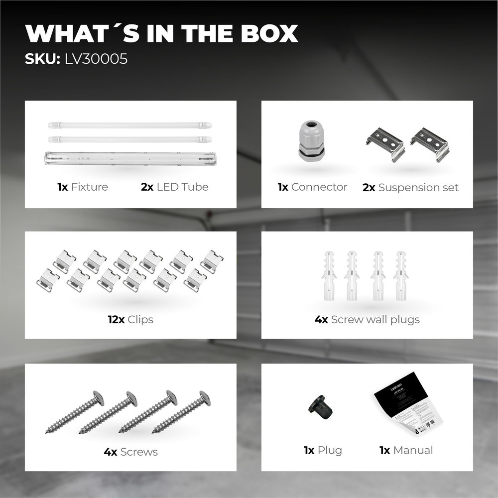 LED TL Armatuur 120CM - 24W - 3840 Lumen - 160lm/W - 6500K - IP65 - Incl. LED TL Ledvion LED TL Armatuur 120CM - 24W - 3840 Lumen - 160lm/W - 6500K - IP65 - Incl. LED TL