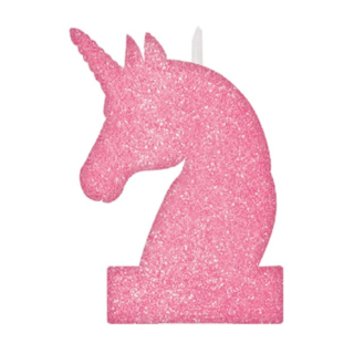 Bougies et décoration de gâteau en forme de licorne