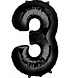Globos Nordic Ballon Black Foil Figure 3 | 86cm Globos Nordic Ballon Black Foil Figure 3 | 86cm
