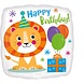 Ballon d'aluminium joyeux anniversaire lion | 45 cm Ballon d'aluminium joyeux anniversaire lion | 45 cm